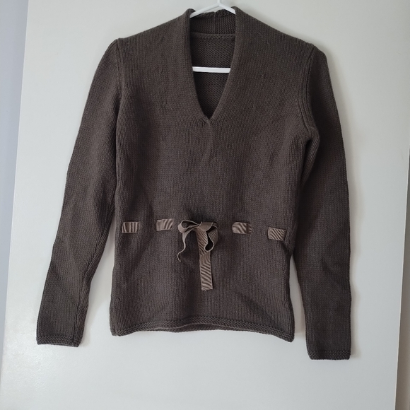 MARLOWE 100% Cashmere Brown Thick Knit Sweater XS - Picture 1 of 5